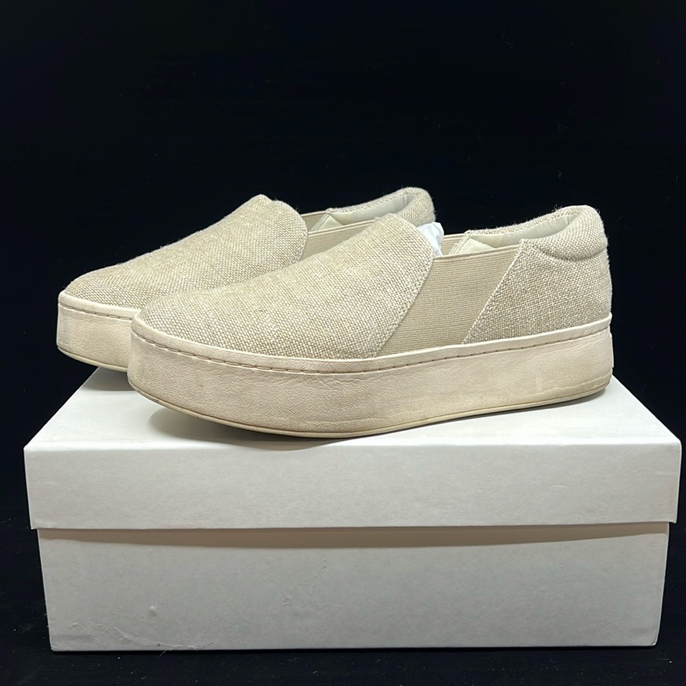 Vince Cotton/Leather Warren Offwhite Sneaker - 7